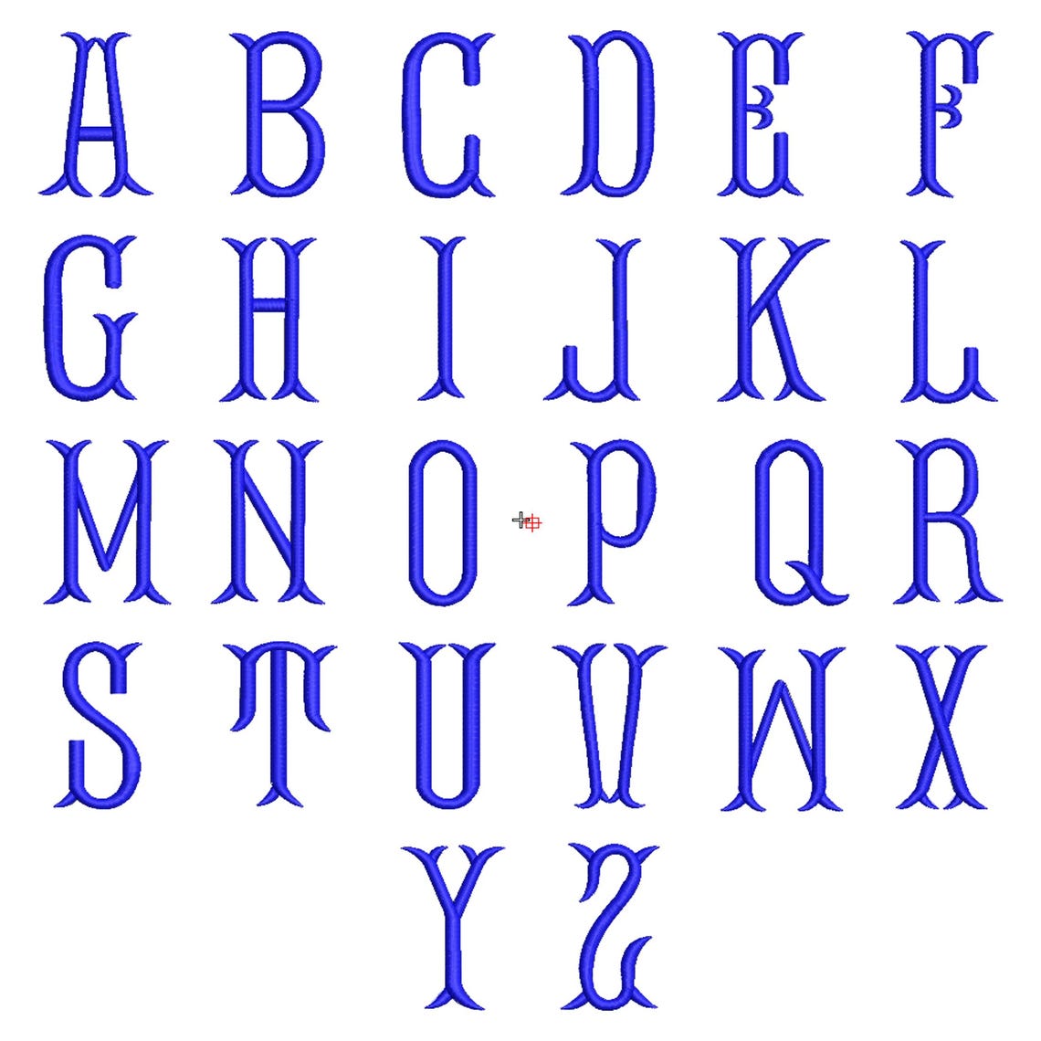 Script Fishtail Font Fishtail Embroidery Font, 5 Sizes, A-Z Sorted, Satin Stitch Machine ...