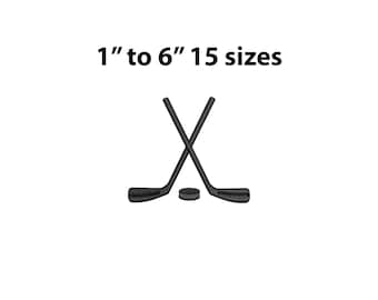 Ice Hockey Embroidery Design, 15 Sizes, Mini to Large Hockey Sticks Machine Embroidery Design, Sport Embroidery, Hockey Sticks Silhouette