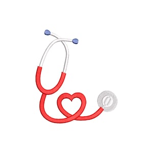 Stethoscope Embroidery Design, 15 Sizes, Stethoscope Machine Embroidery Design File, Doctor Embroidery, Nurse Embroidery, Health Embroidery