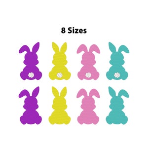Individual 8 Mini Bunny Embroidery Design 8 Sizes, Easter Bunny Machine Embroidery Design File, Rabbit Embroidery Design, Mini Bunny Shirt