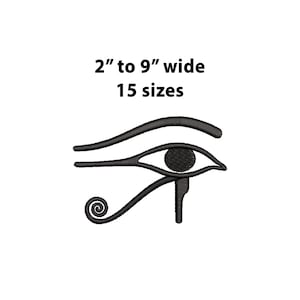 Mini to Large Ancient Egyptian Eye Embroidery Design, 15 Sizes, Satin Stitch OutlineEye Of Horus Machine Embroidery Design