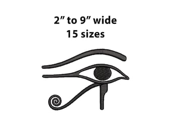 Mini to Large Ancient Egyptian Eye Embroidery Design, 15 Sizes, Satin Stitch OutlineEye Of Horus Machine Embroidery Design