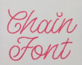 Quick Light Chain Stitch Embroidery Font, 5 Sizes, A-Z sorted, Chain Stitch Machine Embroidery, Embroidery Alphabet,Script Font, BX Included