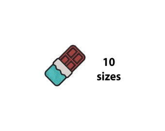 Mini Chocolate Bar Embroidery Design, 10 Sizes, Chocolate Bar Machine Embroidery Design, Sweet Dessert Embroidery, Bx File Included