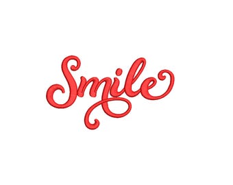 Smile Embroidery Design, 13 Sizes, Smile Machine Embroidery Design, Trendy Embroidery, Embroidery Designs for Sweatshirts, Bx File