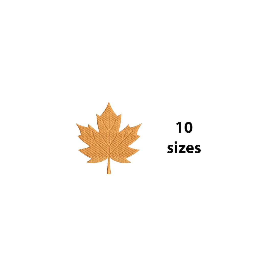 Mini Maple Leaf Design, 10 Size, Autumn Leaf Pattern Machine Embroidery ...