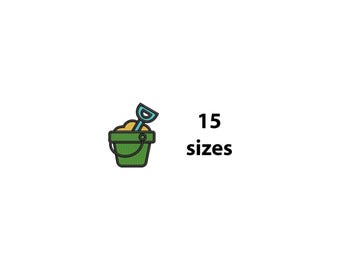 Mini Sand Bucket Embroidery Design, 15 Sizes, Sand Basket Machine Embroidery File, Summer Embroidery, Beach Embroidery Bx File Included