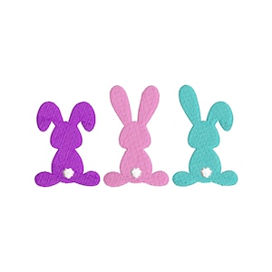 Triple Bunny Embroidery Design 20 Size, Easter Bunny Machine Embroidery Design File, Rabbit Embroidery Design, Easter Bunny Shirt Embroidery