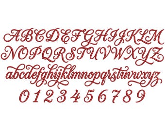 Cursive Elegant Embroidery Font, 7 Sizes, Cursive Machine Embroidery Alphabet, Handwriting Monogram Embroidery, Bx Font, BX File Included