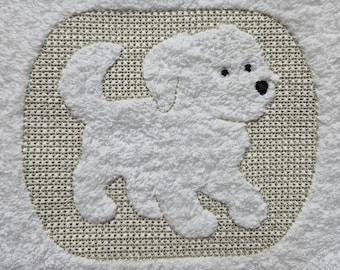 Geprägter Hund, Stickdatei, 17 Größen, Hund Maschinenstickerei, Tierstickerei, Handtuchstickerei, süße Hundestickerei