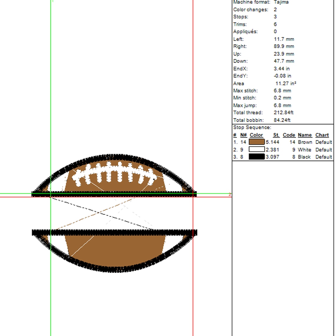 American Football Split Name Machine Embroidery Design, 15 Size ...