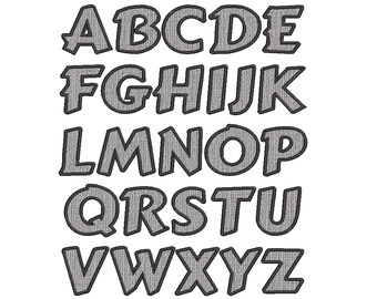 Applique Font Machine Embroidery Font, 9 Sizes, Applique Alphabet, A-Z sorted, Applique Embroidery Font, BX File, Bx Font