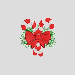 Christmas Candy with Bow Machine Embroidery Design, 6 Sizes, Mini Christmas Candy Cane Embroidery Pattern, Christmas Candies