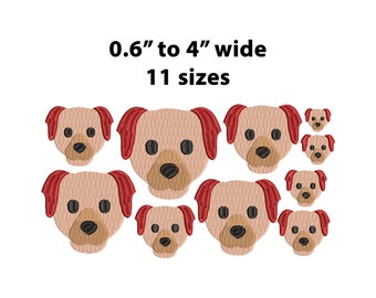 Mini Dog Face Embroidery Design, 11 Sizes, Dog Head Machine Embroidery Design, Dog Face Filled Stitch, Dog silhouette, Dog embroidery design