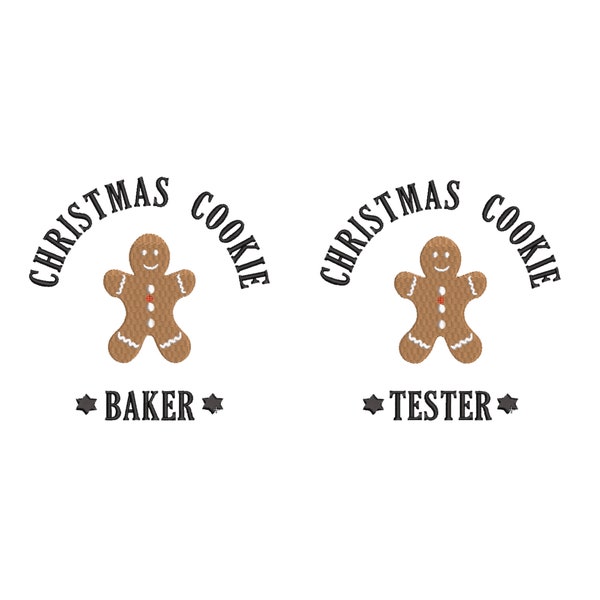 Christmas Baking Embroidery Design, 5 Size, Christmas Cookie Embroidery Design, Gingerbread Embroidery Design, Baker Tester Embroidery