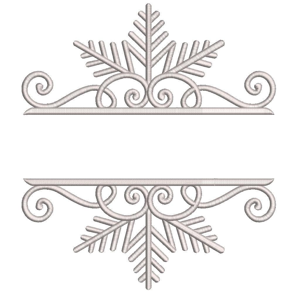 Winter Split Monogram Snow Split Embroidery Design, 12 Sizes, Monogram Frame Machine ...