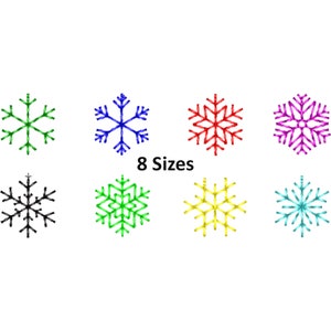 8 Mini Snowflake Machine Embroidery Design, Set of 8 and 8 Sizes, Snowflake embroidery, Run Sititch Snowflake,Christmas Snowflake