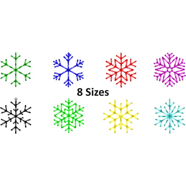 8 Mini Snowflake Machine Embroidery Design, Set of 8 and 8 Sizes, Snowflake embroidery, Run Sititch Snowflake,Christmas Snowflake