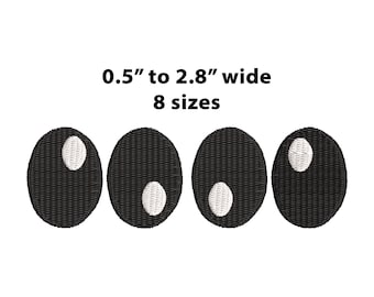 フェルトぬいぐるみクマの目機械刺繍デザイン、8サイズ、フェルトクマの目刺繍デザインファイル、Pelushieフェルトアイ刺繍デザイン