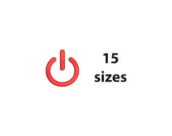 OnOff Embroidery Design, 15 Sizes, Onn Off Button Machine Embroidery File, Sweatshirt Embroidery, On Off Embroidery, BX File Included