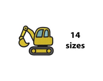 Mini Toy Excavator Embroidery Design, 14 Size, Mini Excavator Machine Embroidery Design, Boy Embroidery, Vehicle Embroiery, BX File Included