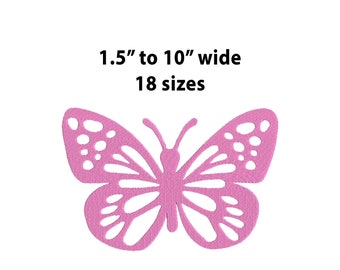 Mini tot grote vlinder machine borduurwerk ontwerp, 18 maten, vlinder silhouet borduurwerk ontwerp, mini vlinder borduurwerk