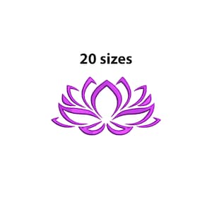 Lotus Flower Machine Embroidery Design, 20 Sizes, Mini Lotus Embroidery, Satin Stitch Lotus Yoga Embroidery Design, Namaste Lotus, Bx File
