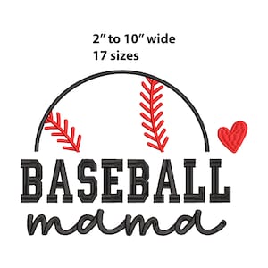 Baseball Mama Embroidery Design Embroidery Design, 17 Sizes, Baseball Mama Machine Embroidery Design, Mother&#39;s Day Embroidery, Baseball