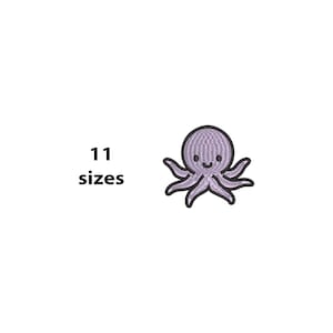 Mini Octopus Machine Embroidery Design, 11 sizes, Ocean Animal Embroidery Design, Cute Octopus Mcahine Embroidery Design, Bx File Included
