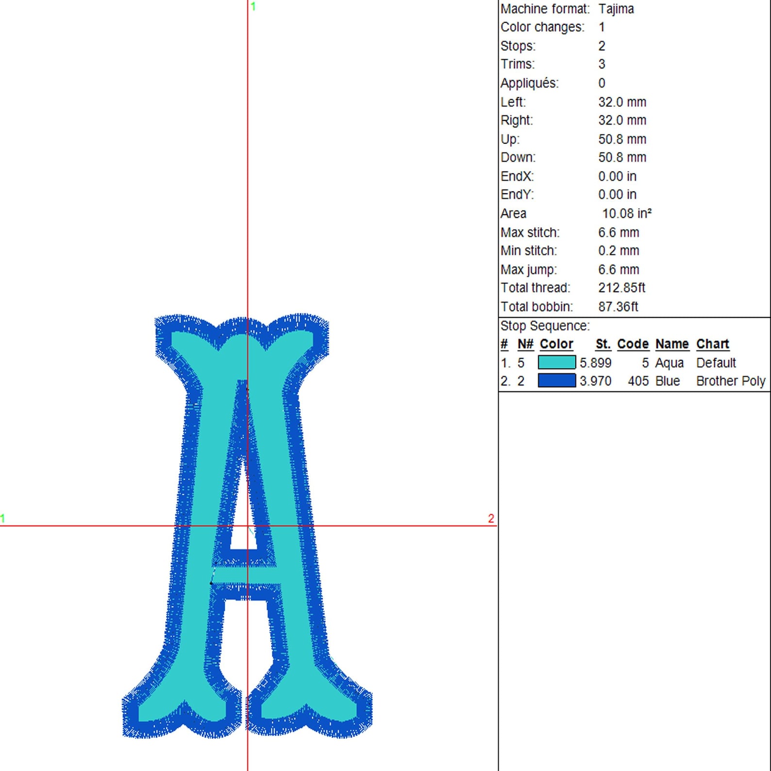 Fishtail Monogram Examples Fishtail Monogram 2 Color Embroidery Font, 10 Sizes, Satin Stitch ...