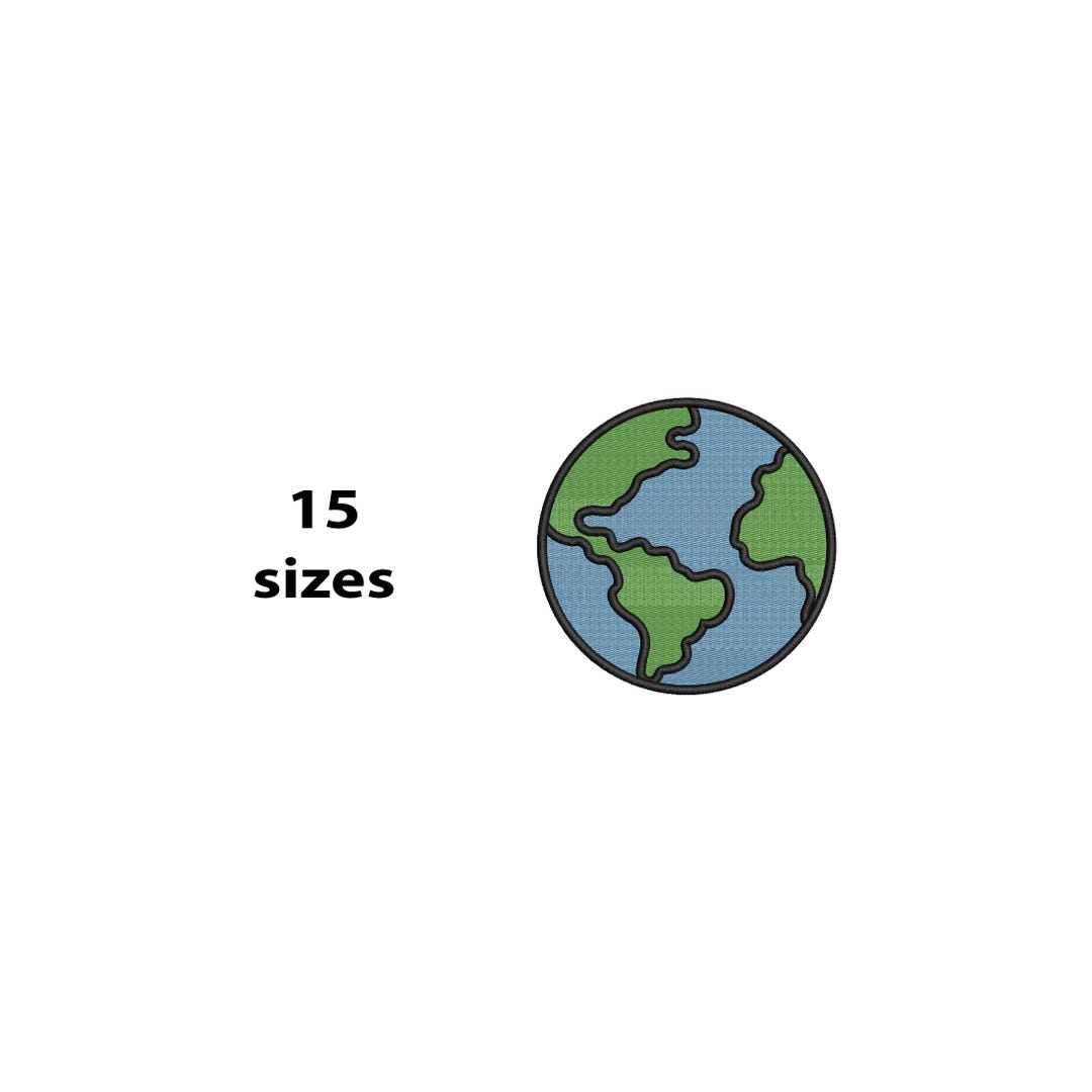 Mini Earth Embroidery Design, 15 Sizes, Earth Machine Embroidery Design ...