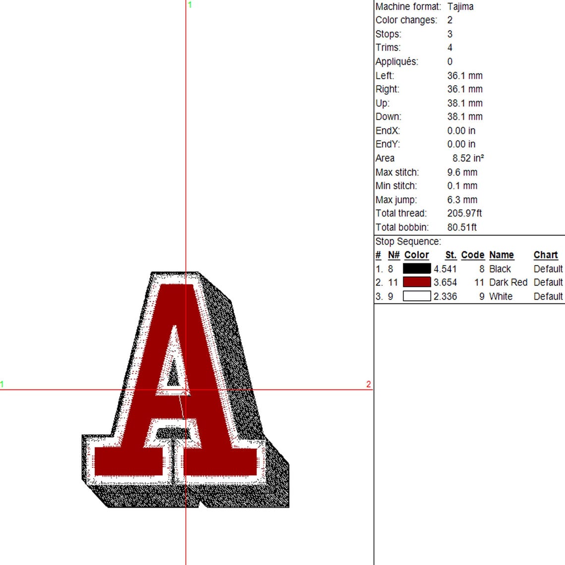Block Shadow Embroidery Font, 10 Sizes, Fill Stitch Monogram Machine ...