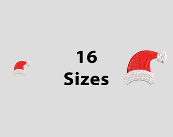 Mini Santa Hat Machine Embroidery Design,16 Sizes, Christmas Santa Hat Embroidery , Mini Embroidery, Christmas Embroidery ,BX File Included