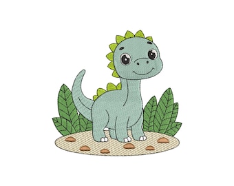 Uroczy Dinozaur Haft Projekt, 8 Rozmiarów, Dziecięcy Dinozaur Haft Maszynowy Projekt, Plik Haftu Chłopca, Dziecięcy Haft Dinozaur
