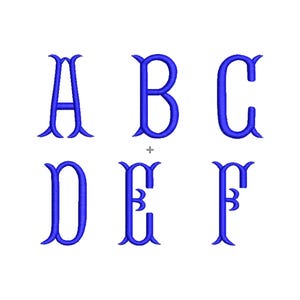 Fishtail Embroidery Font, 5 Sizes, A-Z sorted, Satin Stitch Machine Embroidery Alphabet, Monogram Embroidery, Script Font, BX File Included