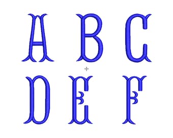 Police de caractère pour broderie queue de poisson, 5 tailles, trié de A à Z, alphabet de broderie Machine au point bourdon, broderie monogramme, police de caractères, fichier BX inclus