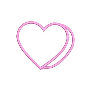 May include: A pink double-lined heart shape.