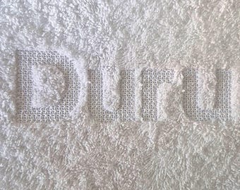Embossed Alphabet Embroidery, Monogram Towel Font, 8 Size, A-Z & 0-9 Sorted, Tackdown Block Embroidery Alphabet, BX file, BX Font