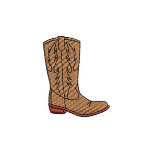 Cowboy Boot Embroidery Design, 4 sizes, Mini Cowboy Boot Machine Embroidery Design, Western Boot Embroidery Pattern