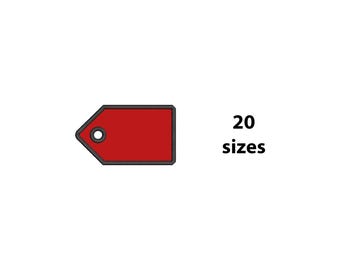 Price Tag Embroidery Design, 20 sizes, Tag Applique Machine Embroidery Design, Key Tag In The Hoop, Rectangle Applique, Bx File Included
