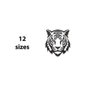 Mini Tiger Head Embroidery Design, 12 Size, Tiger Silhouette Machine Embroidery Design, Wild Embroidery, Animal Embroidery, BX File Included