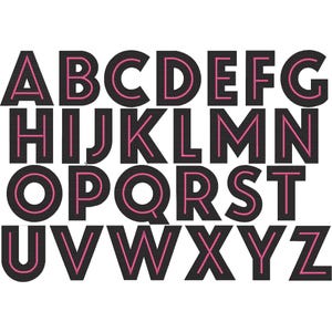 Poster Block Embroidery Font, 8 Sizes, A-Z sorted, Fill Stitch Monogram Machine Embroidery Alphabet, Script Font, BX File Included, BX font