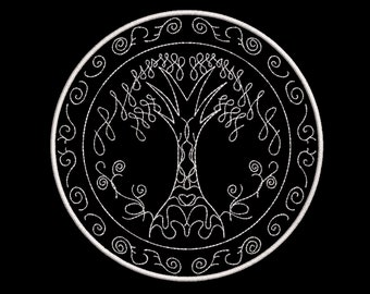 Tree of Life Embroidery Design, 10 Sizes, Tree of Life Machine Embroidery Design File, Line Art Tree Embroidery, Run Stitch Tree Design