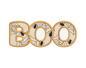 Halloween Boo Applique Embroidery Design, 14 sizes, Boo Machine Embroidery Design, Boo Applique, Halloween Embroidery, BX File Included