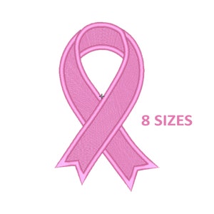 Cancer Awareness Ribbon Machine Embroidery Design, 8 Sizes, Breast Cancer Embroidery Design, Mini Fill Sitich Ribbon Embroidery, bx file
