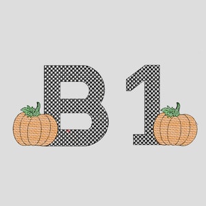 Light Fill Stitch Checkered Pumpkin Embroidery Font, 4 Sizes,A-Z and 0-9, Pumkin Embroidery Font,Fall Embroidery Alphabet,Halloween Monogram