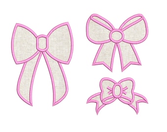 3 Separate Bow Applique Machine Embroidery Design, 25 Size, Bow Applique Design, Bow Embroidery Design, Girl Embroidery, BX File Bx included