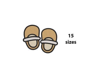 Mini Baby Shoes Embroidery Design, 15 Sizes, Baby Shoes Machine Embroidery Design, Baby Embroidery, Newborn Embroidery, BX File Included