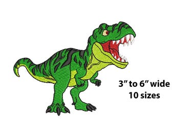 T-Rex Embroidery Design, 10 Sizes, Dinosaur Machine Embroidery Design, T-rex embroidery, Kids Embroidery, Dinosaur Embroidery Files