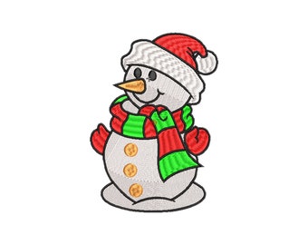 Snowman Machine Embroidery Design , 5 sizes, Winter Embroidery Design, Cute Snowman Embroidery File, Christmas Embroidery Design File